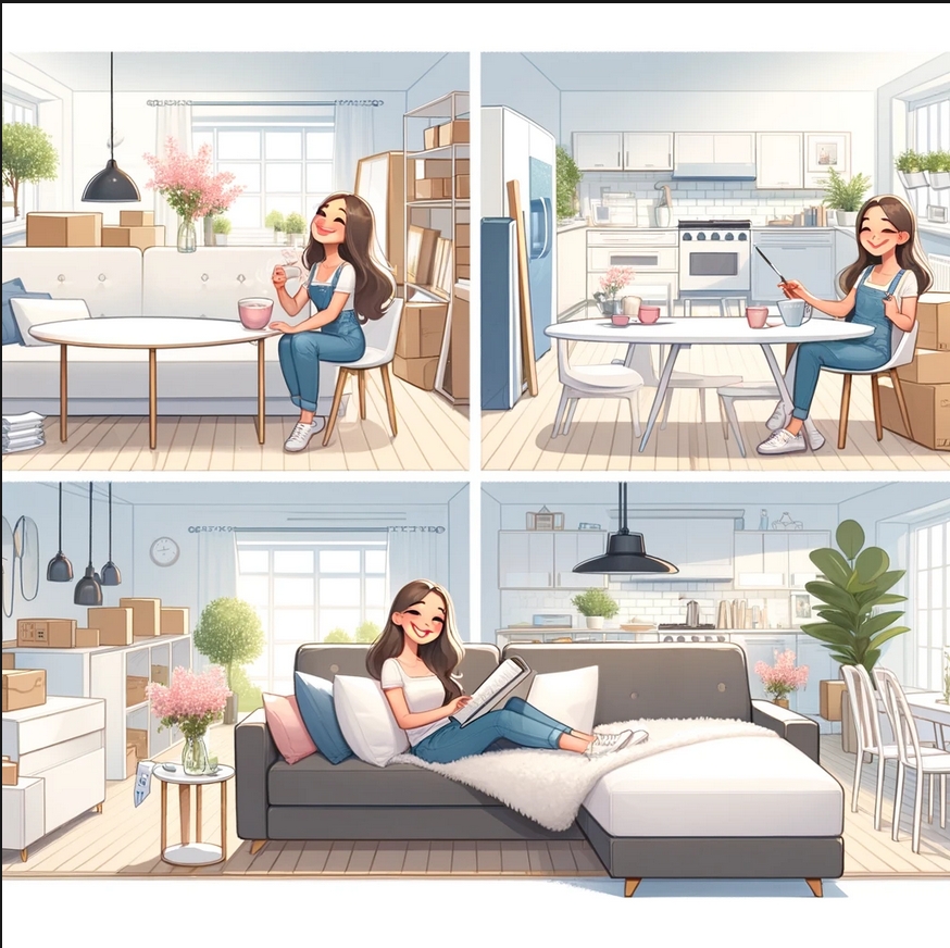 Maya richtet ihr neues Haus ein